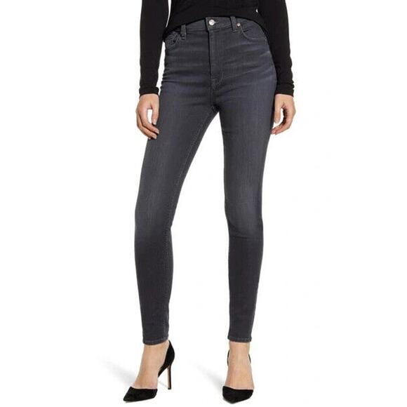 7 FOR ALL MANKIND NEW‎ $199 High Waist Ankle Skinny Jean Classic Gray Size 24 - Picture 1 of 3